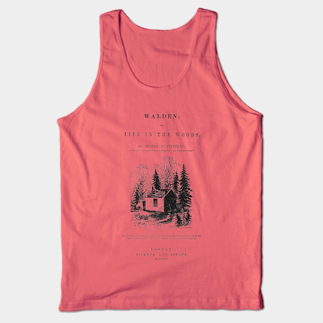 Walden or Life In The Woods by Henry David Thoreau Title Page Tank Top by Scottish Arms Dealer